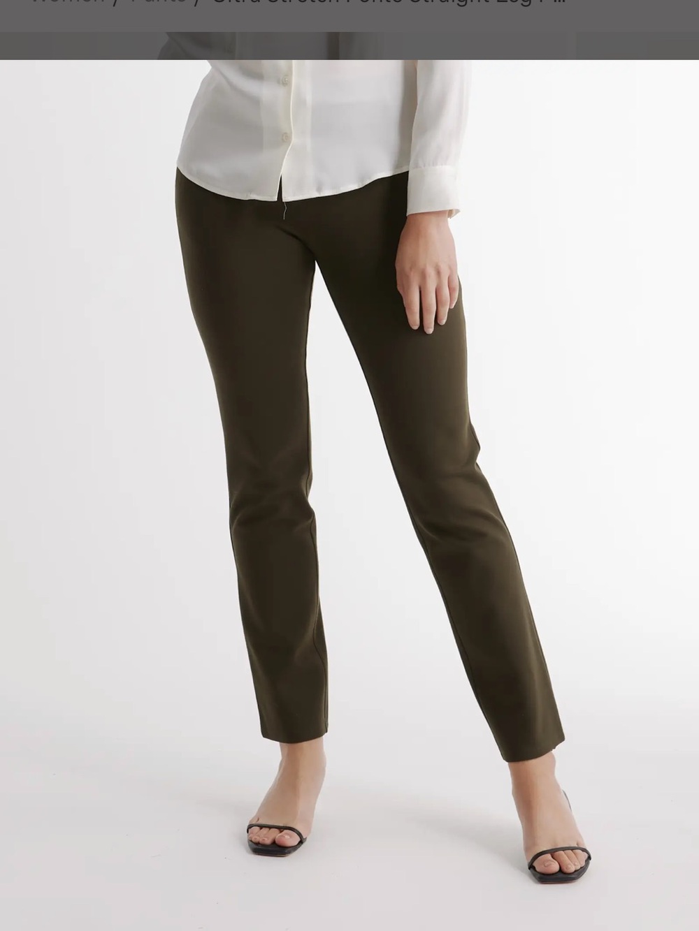 Quince Ponte Straight leg Green Pants - size medium BNWOT